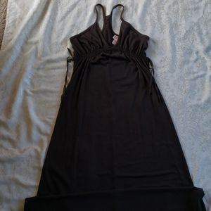 Dark brown razor back cotton maxi dress